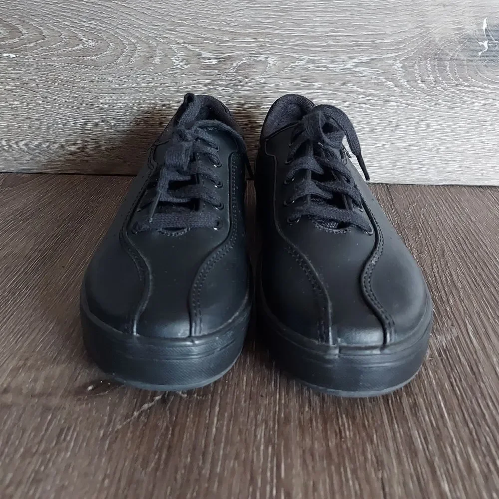 Keds Women's Leather Lace Up Black Sneaker Shoe Size 6